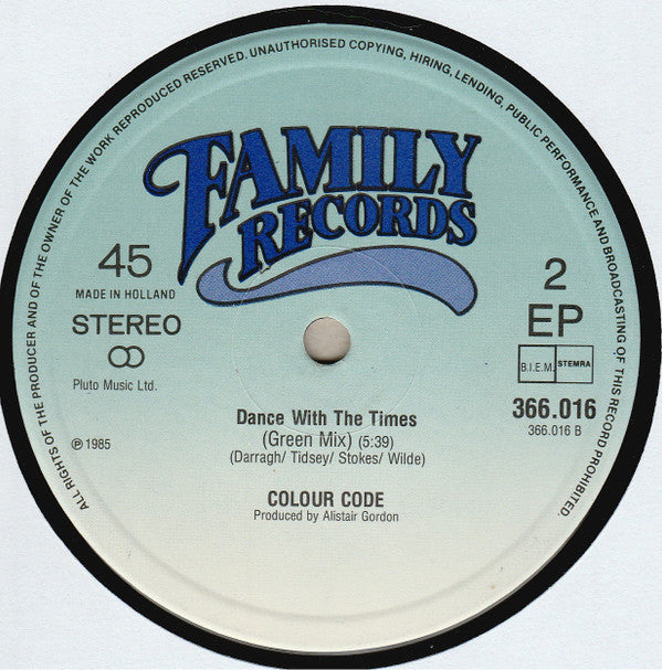 Colour Code : Dance With The Times (12", EP)