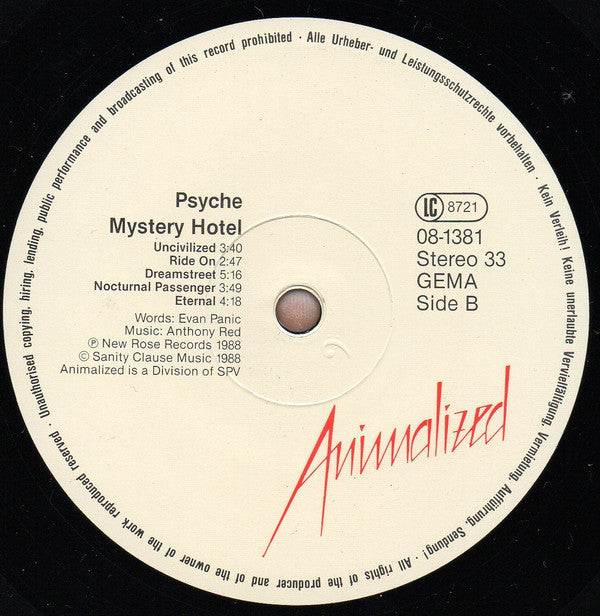 Psyche (2) : Mystery Hotel (LP, Album)