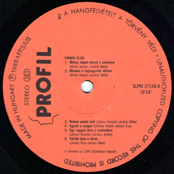 Piknik Club : Piknik Club (LP, Album)