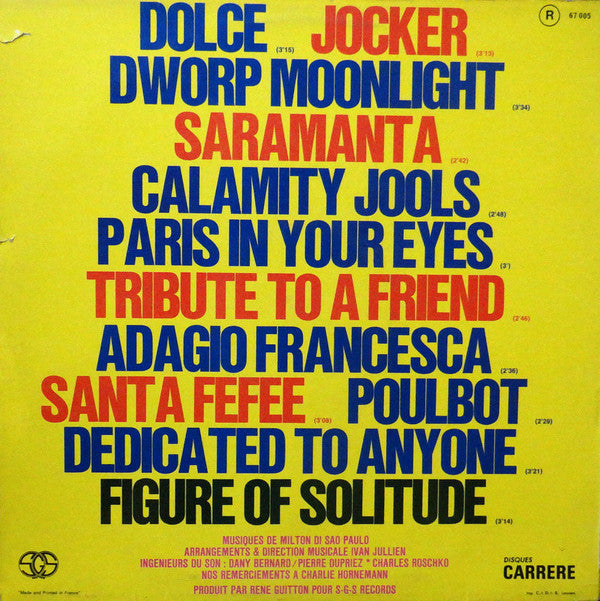 Milton Di Sao Paulo : Dolce (LP, Album)