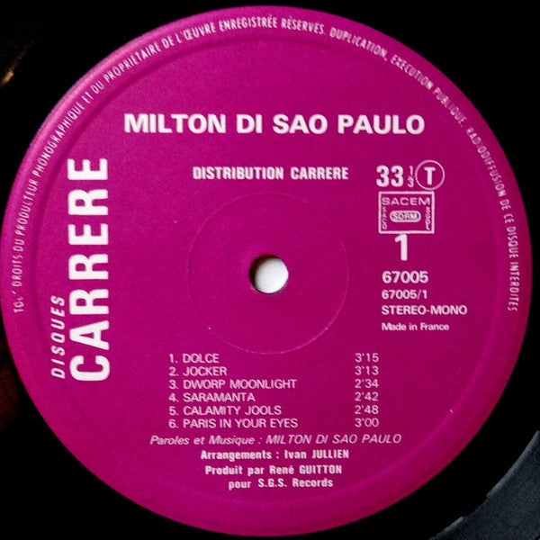 Milton Di Sao Paulo : Dolce (LP, Album)