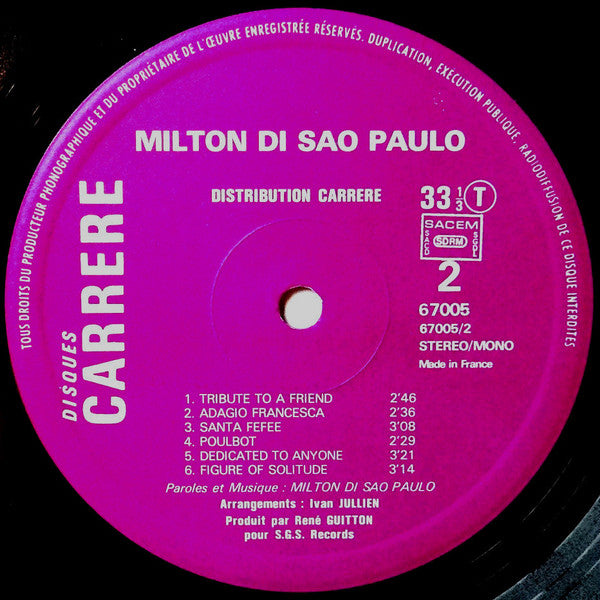 Milton Di Sao Paulo : Dolce (LP, Album)