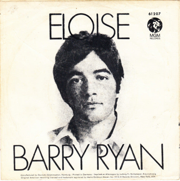Barry Ryan : Eloise (7", Single, Mono)
