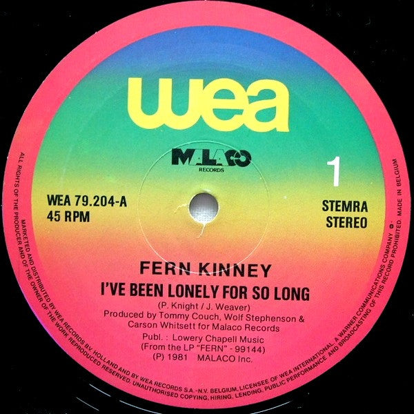 Fern Kinney : I've Been Lonely For So Long (12", Maxi)