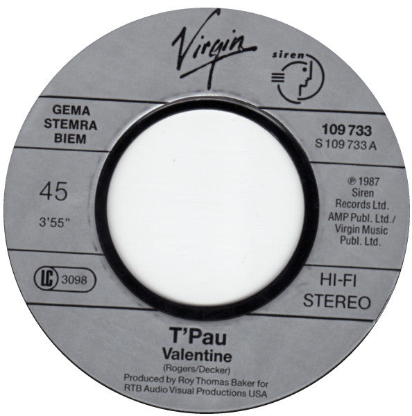 T'Pau : Valentine (7", Single)