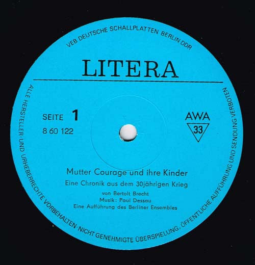 Berliner Ensemble - Bertolt Brecht Musik: Paul Dessau : Mutter Courage Und Ihre Kinder (Box + 3xLP, Mono, Lig)