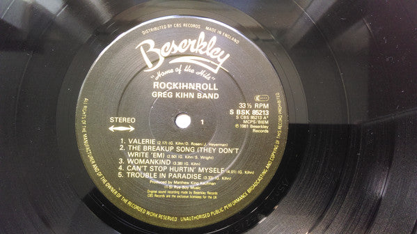 Greg Kihn Band : Rockihnroll (LP, Album)