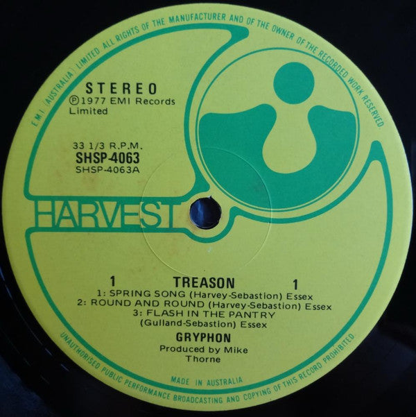 Gryphon : Treason (LP, Album)