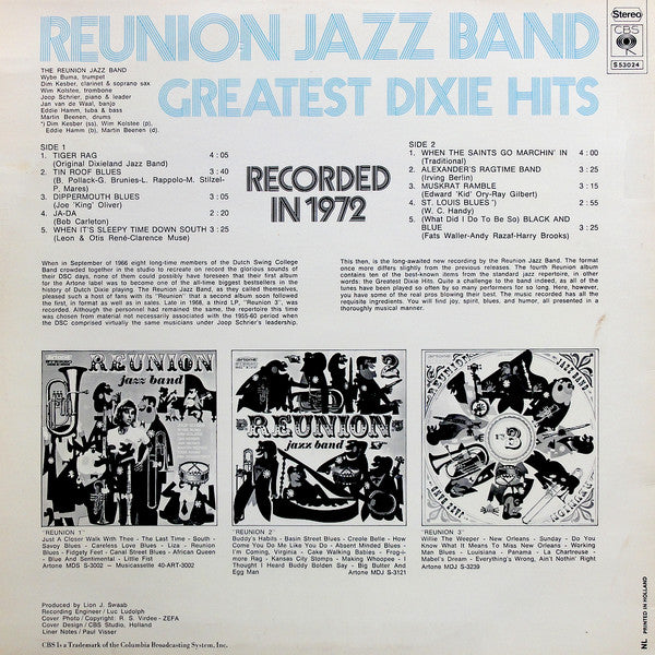 The Reunion Jazz Band : Greatest Dixie Hits (LP)