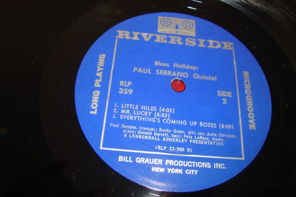 Paul Serrano Quintet : Blues Holiday (LP, Album, Mono)