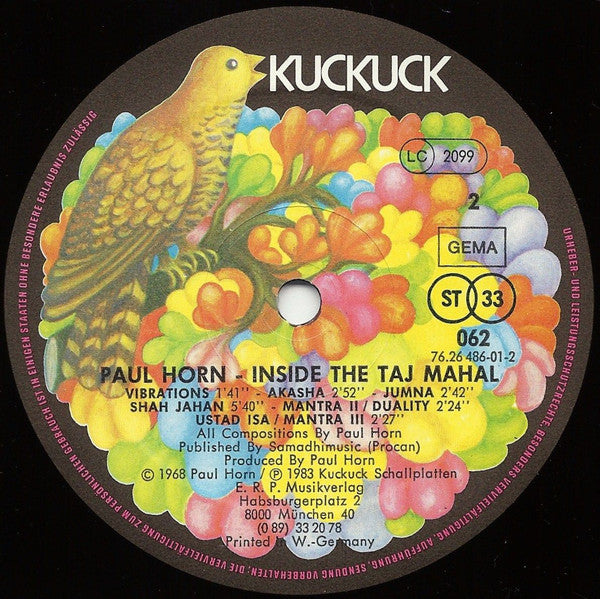 Paul Horn : Inside The Taj Mahal (LP)