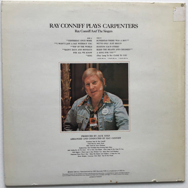 Ray Conniff And The Singers : Ray Conniff Plays Carpenters (LP, Comp)