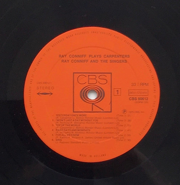Ray Conniff And The Singers : Ray Conniff Plays Carpenters (LP, Comp)