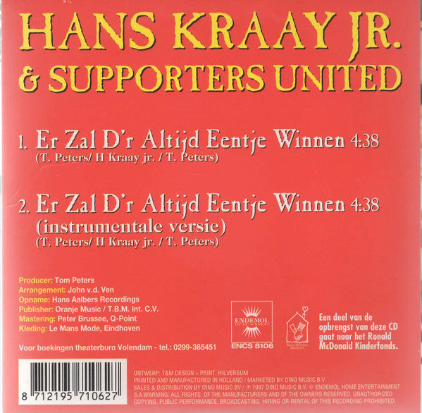 Hans Kraay Jr. & Supporters United (3) : Er Zal D'r Altijd Eentje Winnen (CD, Single, Car)