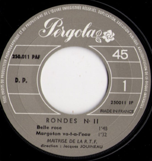 Maîtrise De Radio France : Rondes Nº 11 (7", EP, Mono)