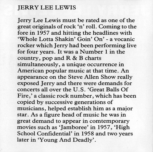 Jerry Lee Lewis : The Greatest Hits Vol. 2 (CD, Comp)