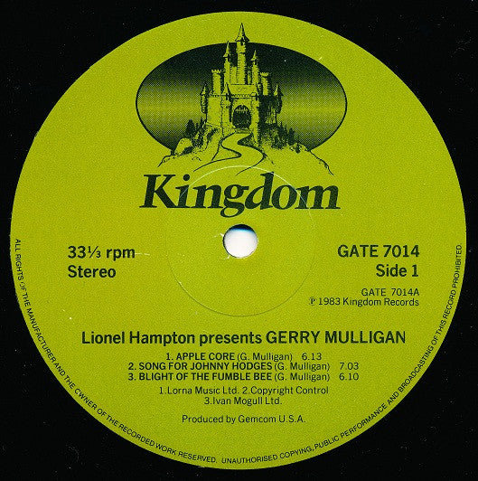 Gerry Mulligan : Lionel Hampton Presents Gerry Mulligan (LP, Album)