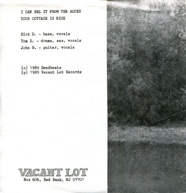 The Deadbeats (4) : I Can See It From The Rocks & Your Cottage Is Nice (7", Single)
