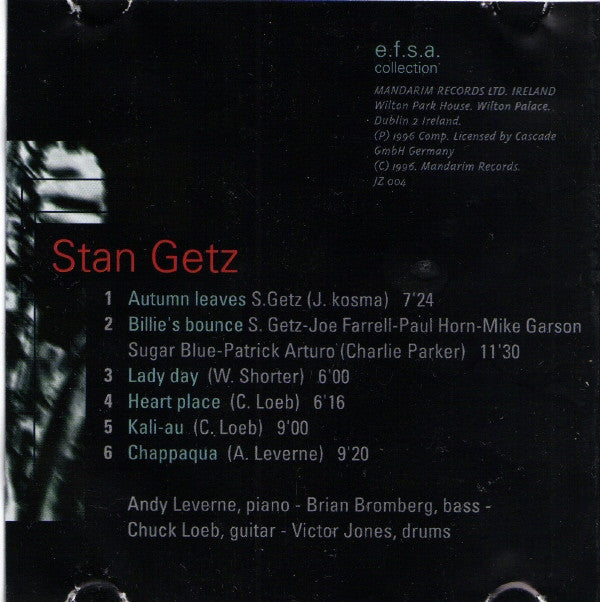 Stan Getz : Jazz Masters (100 Ans De Jazz) (CD, Album, RE)
