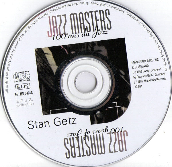 Stan Getz : Jazz Masters (100 Ans De Jazz) (CD, Album, RE)