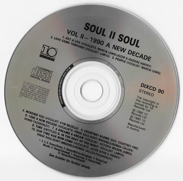 Soul II Soul : Vol. II (1990 - A New Decade) (CD, Album)