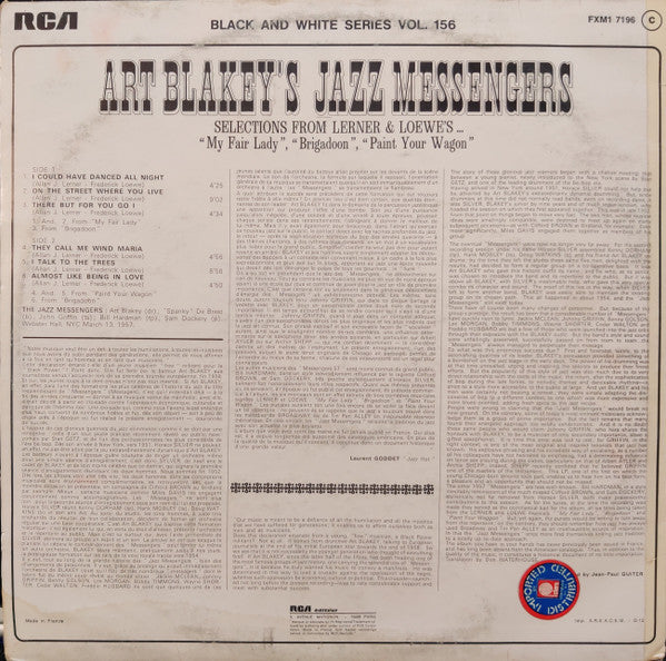 Art Blakey & The Jazz Messengers : Selections From Lerner & Loewe's (LP, Album, RE)