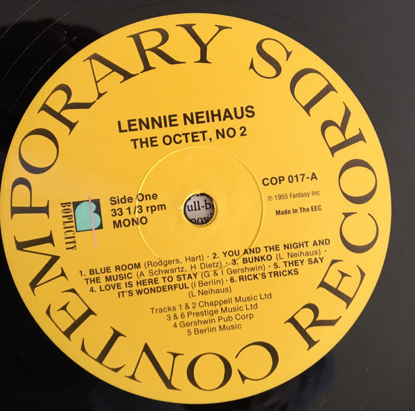 Lennie Niehaus : Vol. 3: The Octet, No. 2 (LP, Mono, RE)