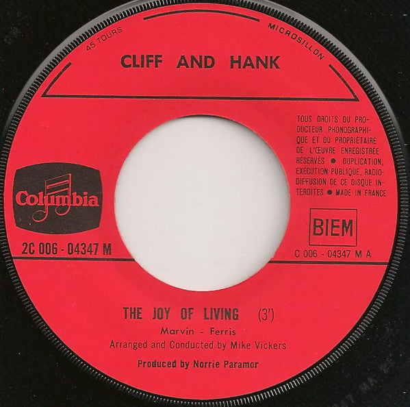 Cliff Richard & Hank Marvin : The Joy Of Living / Leave My Woman Alone / Boggatoo (7", Single)