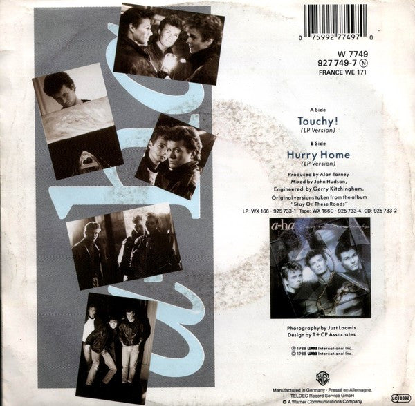 a-ha : Touchy! (7", Single)