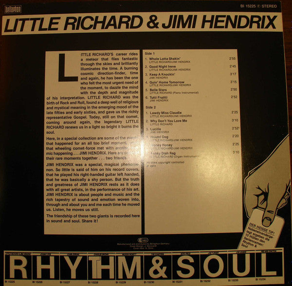 Little Richard / Jimi Hendrix : Little Richard & Jimi Hendrix (LP, RE)