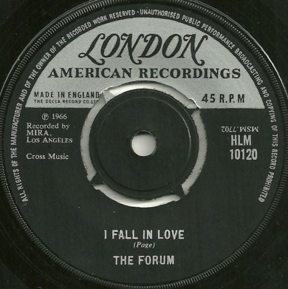 The Forum : The River Is Wide / I Fall In Love (All Over Again) (7", Single)