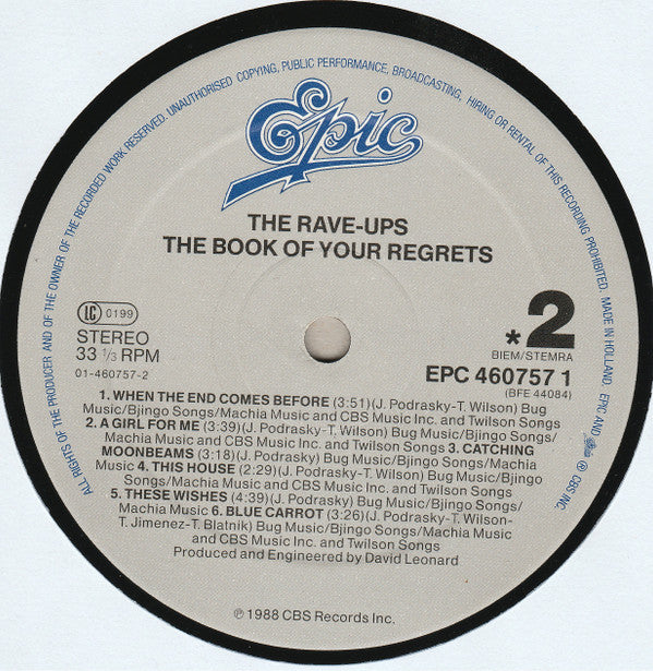 The Rave-Ups : The Book Of Your Regrets (LP, Album)