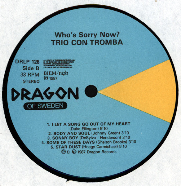 Trio Con Tromba : Who's Sorry Now? (LP, Album)