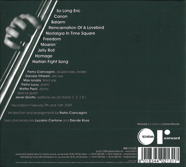 Pietro Ciancaglini : Reincarnation Of A Lovebird - Homage To Charles Mingus (CD, Album)