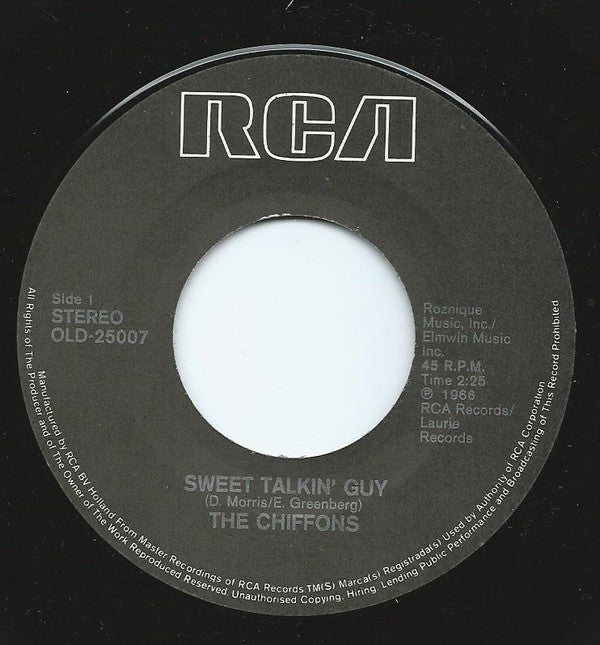 The Chiffons : Sweet Talking Guy / He's So Fine (7", Single, RE)