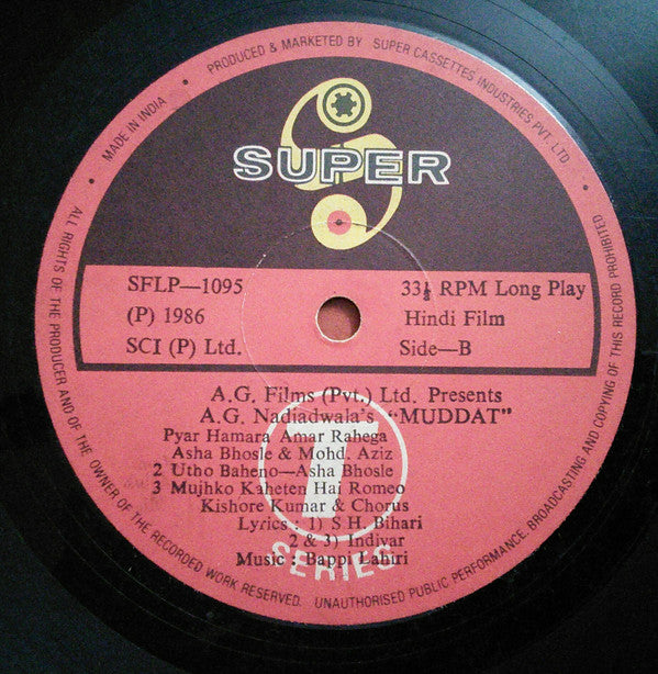 Bappi Lahiri : Muddat (LP, Gat)