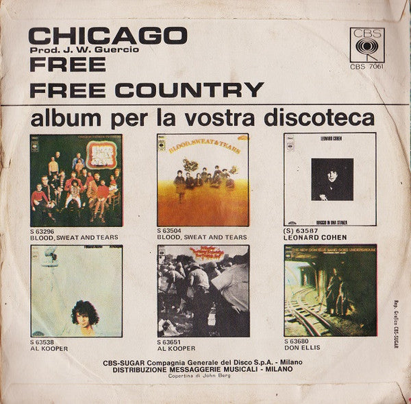 Chicago (2) : Free / Free Country (7")