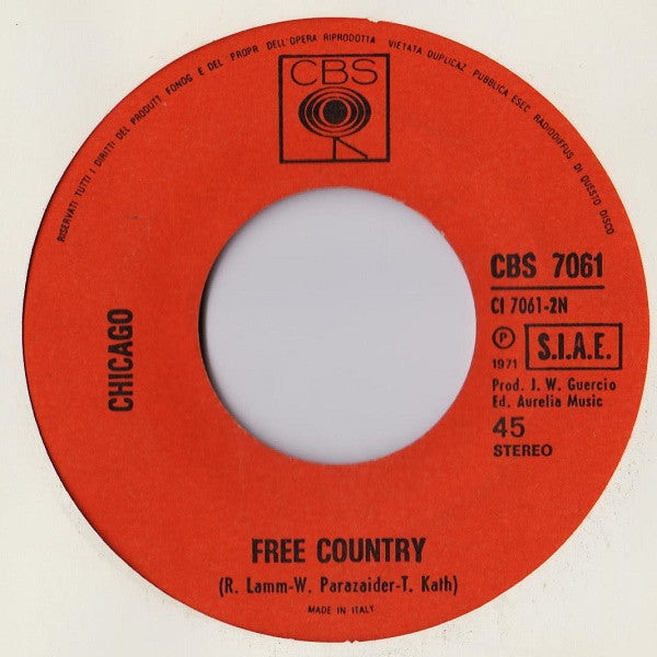 Chicago (2) : Free / Free Country (7")