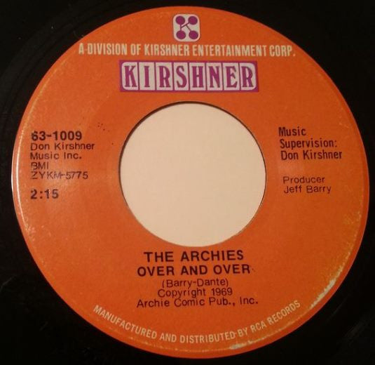 The Archies : Sunshine / Over And Over (7", Single)