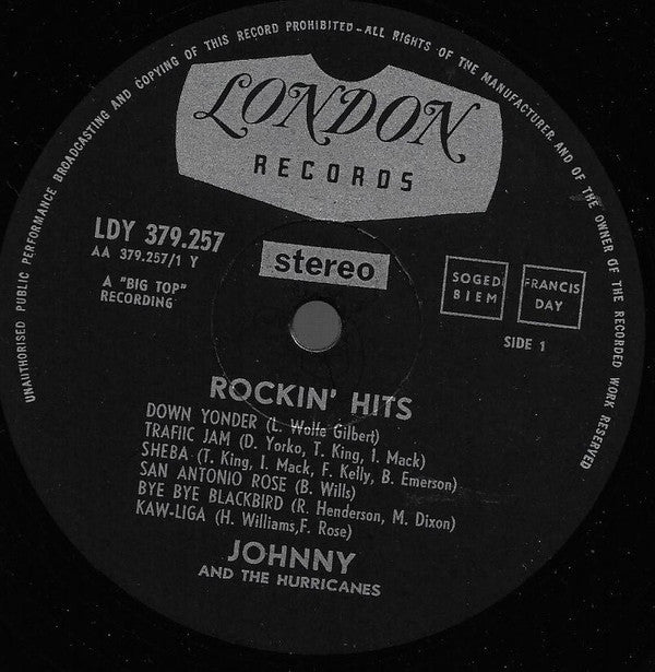 Johnny And The Hurricanes : Rockin' Hits (LP, Comp)