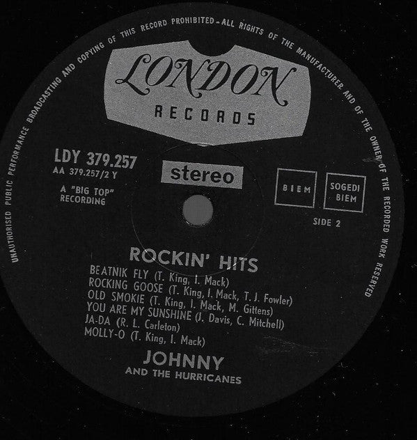 Johnny And The Hurricanes : Rockin' Hits (LP, Comp)