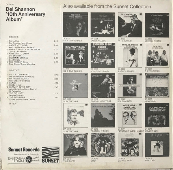 Del Shannon : 10th Anniversary Album (LP, Comp)