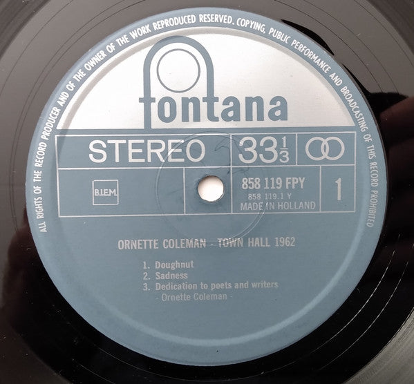 Ornette Coleman : Town Hall, 1962 (LP, Album, RE)
