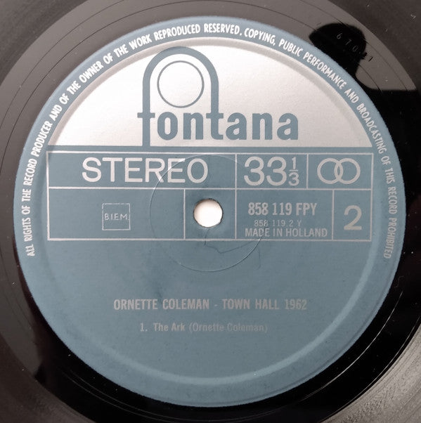 Ornette Coleman : Town Hall, 1962 (LP, Album, RE)