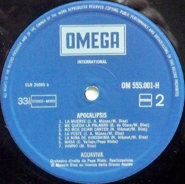 Aguaviva : Apocalipsis (LP, Album)