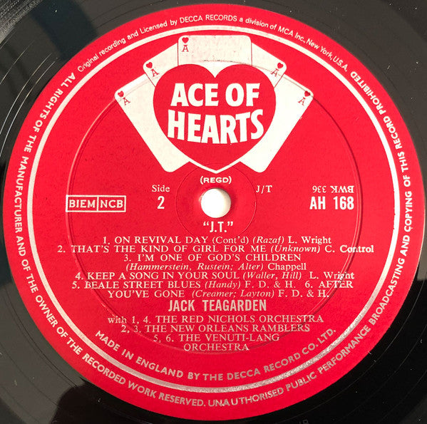 Jack Teagarden : J.T. (LP, Comp, Mono)