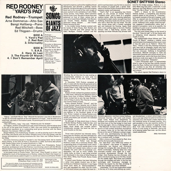 Red Rodney : Yard's Pad (LP, Album)