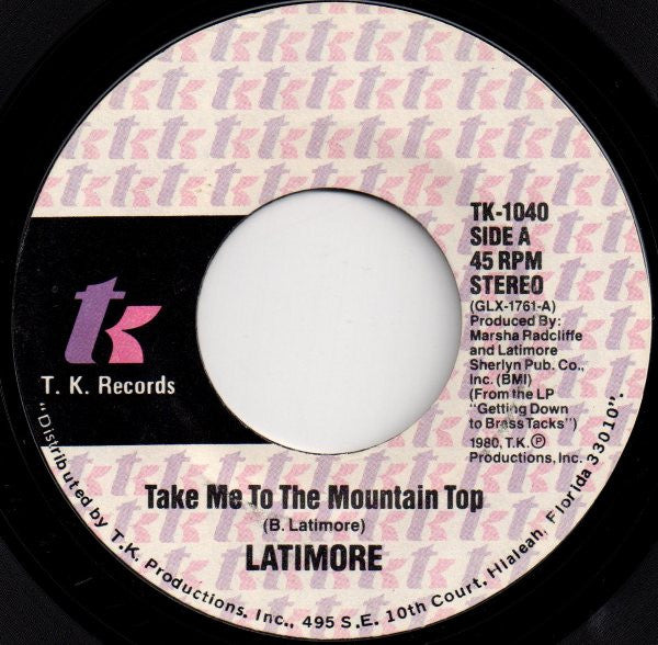 Latimore (2) : Take Me To The Mountain Top (7", Styrene)