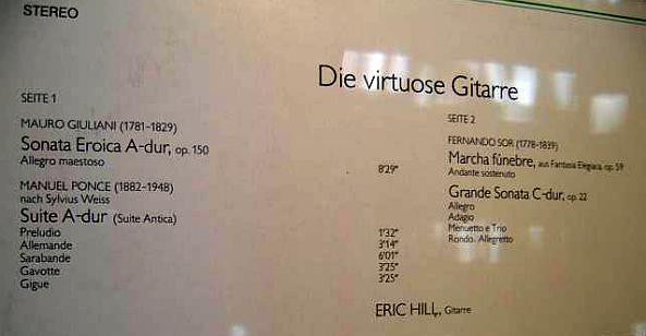 Eric Hill (2) : Die Virtuose Gitarre (LP, Album)