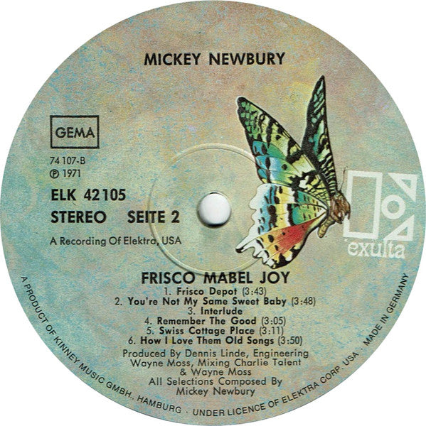 Mickey Newbury : 'Frisco Mabel Joy (LP, Album)